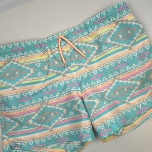 Chubbies XL Swim Trunks Shorts Aztec Tribal Turquoise Elastic Drawstring‎